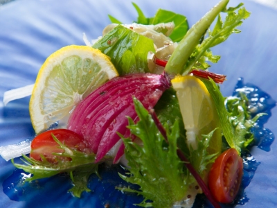 夕食一例＜竹田直入産の新鮮な野菜＞