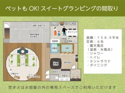 【グランピング】ペットスイートルーム間取り