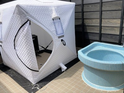 テントサウナと水風呂一例(101-106、111-113号室）