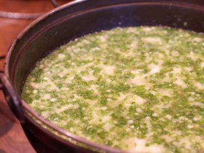 ▼朝食メニュー(日替り)　ゆし豆腐：なめらかな食感と大豆の風味が楽しめます♪