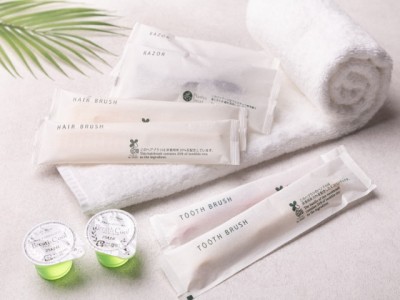 【アメニティ】環境にやさしいeco素材のアメニティに加え、マウスウォッシュもご用意