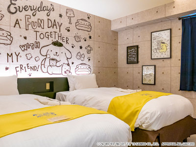 ポムポムプリン　キャラクターツイン（デザイン：モノトーン）