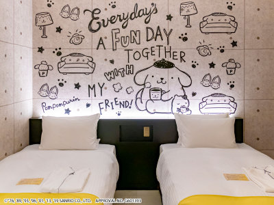 ポムポムプリン　キャラクターツイン（デザイン：モノトーン）