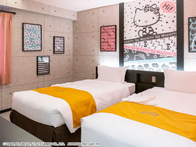 ハローキティ　キャラクターツイン（デザイン：モノトーン）