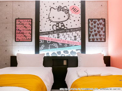 ハローキティ　キャラクターツイン（デザイン：モノトーン）