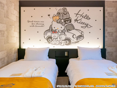 ハローキティ　キャラクターツイン（デザイン：モノトーン）