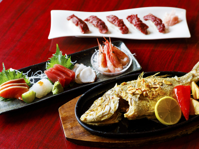 【選べる夕食-あまわり】[徒歩7分]大きい“グルクン”など♪沖縄の地魚をふんだんに使った料理店。