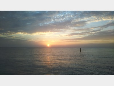 客室からの夕陽