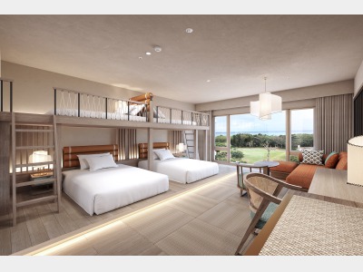 プレミアムコーラルＢｕｎｋＢｅｄルーム／客室一例