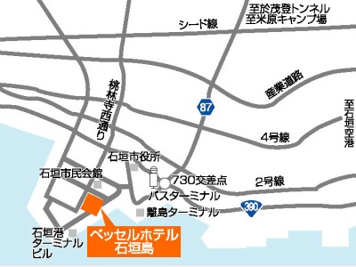 ベッセルホテル石垣島所在地地図