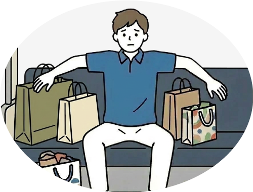 おみやげで荷物が増えて、電車やバスでの移動が大変！