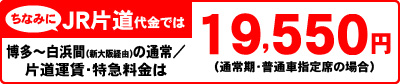 ちなみにJR片道代金では