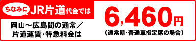 ちなみにJR片道代金では