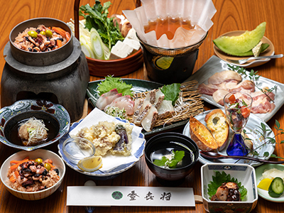 おとな1人前（神明鶏の鍋と旬魚の刺身は2人前）・イメージ