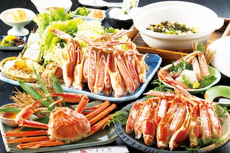 くつろぎプラン　おとな1人前（カニすき、焼きガニ、雑炊は4人前）（イメージ）