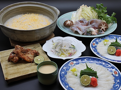 基本プラン　おとな1人前（活〆てっさ・活〆てっちり・雑炊は2人前）（イメージ）