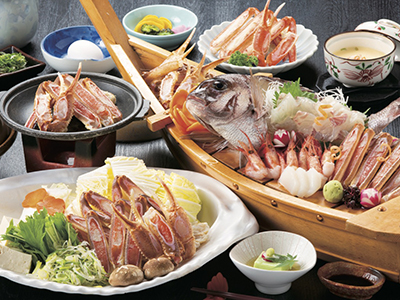 くつろぎプラン　おとな1人前（カニすき鍋、お造りは2人前）（イメージ）