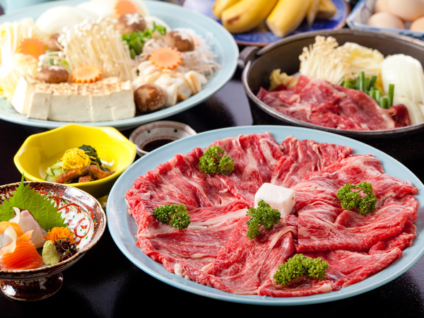 大鍋会席[おとな4人前(すき焼き鍋)・イメージ]
