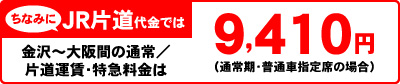 ちなみにJR片道代金では