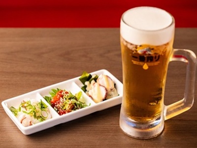 ＜多幸屋＞ 名物タコ料理３種セット（生ビール付き）