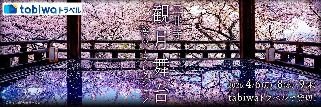 【2026年1月】tabiwaトラベルで貸切！三井寺「観月舞台」桜のリフレクション