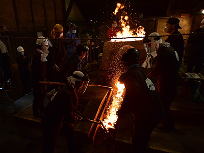 島根県雲南市　田部（たなべ）家のたたら吹き<br>＜宿泊プラン(2泊3日コース・夜通し体験（一代）＋宿泊1泊)＞