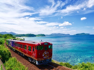 【2026年8月西の日】~車窓に広がる碧(あお)の絶景~ 観光列車『〇〇のはなし』往復乗車と下関オープントップバス「角島ライン1便」 日帰り