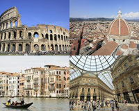 ローマ、フィレンツェ、ベネチア、ミラノ