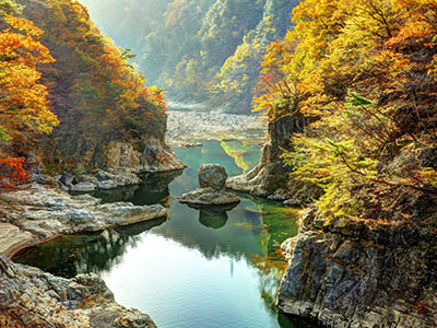 龍王峡~鬼怒川温泉街の紅葉