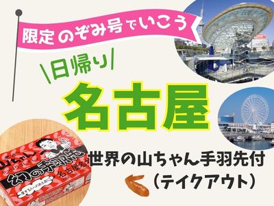 １名様よりお申込みOK！　～限定のぞみ号でいこう～ 日帰り 名古屋＜世界の山ちゃん手羽先付＞