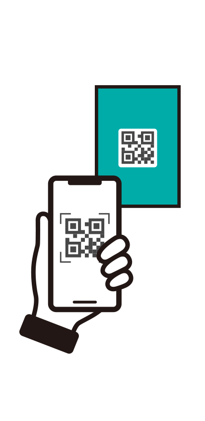 二次元コードをカメラアプリで読み取り