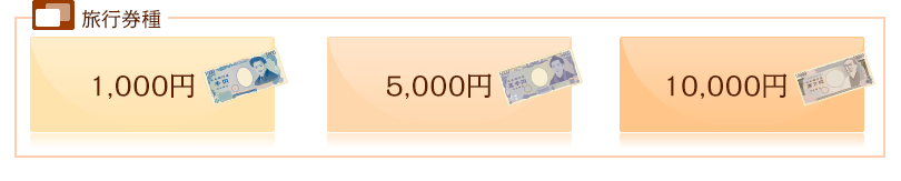 1000円　5000円　10000円