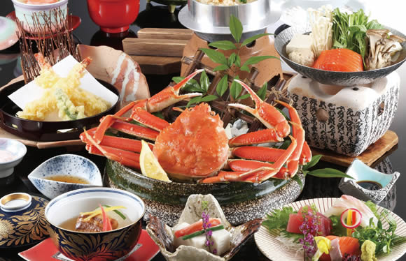 冬の山陰味覚めぐり　三朝館のカニ会席と賀露港のとれたて海の幸　２日間