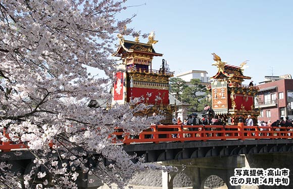 清流長良川と桜を望む観光列車「ながら」貸切乗車　日本三大美祭のひとつ「春の高山祭」観覧　３日間