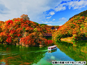 紅葉彩る光信寺と「帝釈峡クルーズ」　日帰り