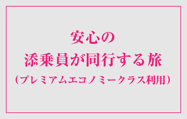 安心の添乗員同行コース(プレミアムエコノミー)